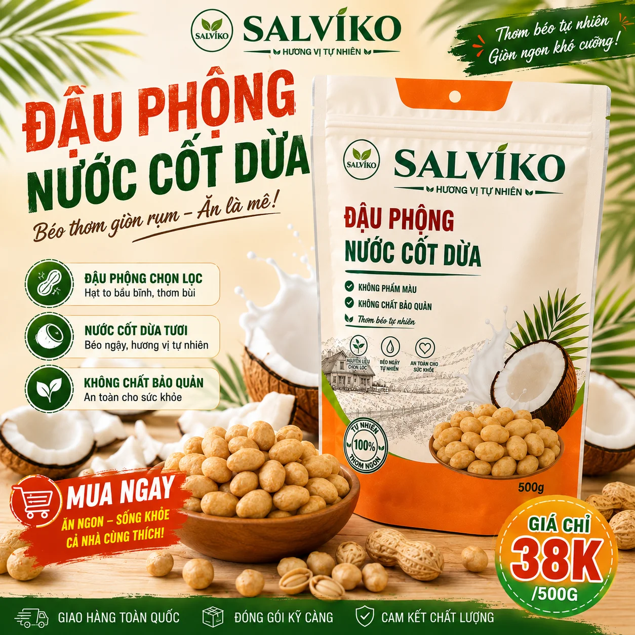 Đậu phộng nước cốt dừa 500g