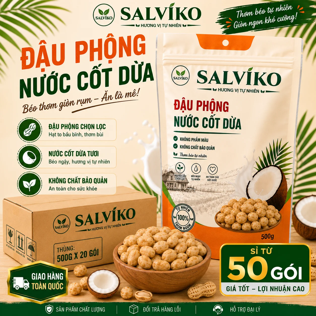 Đậu phộng nước cốt dừa 500g