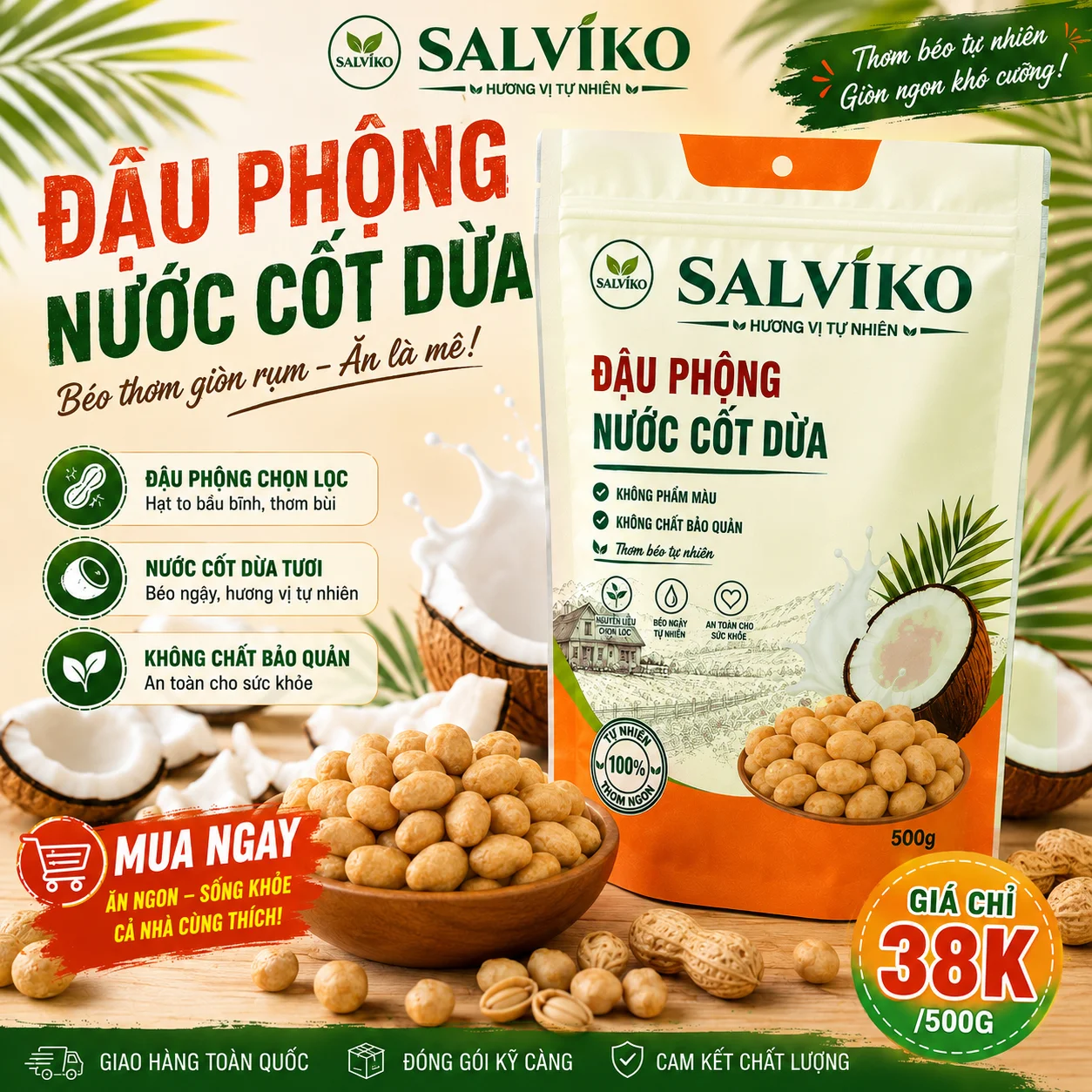 Đậu phộng nước cốt dừa 500g